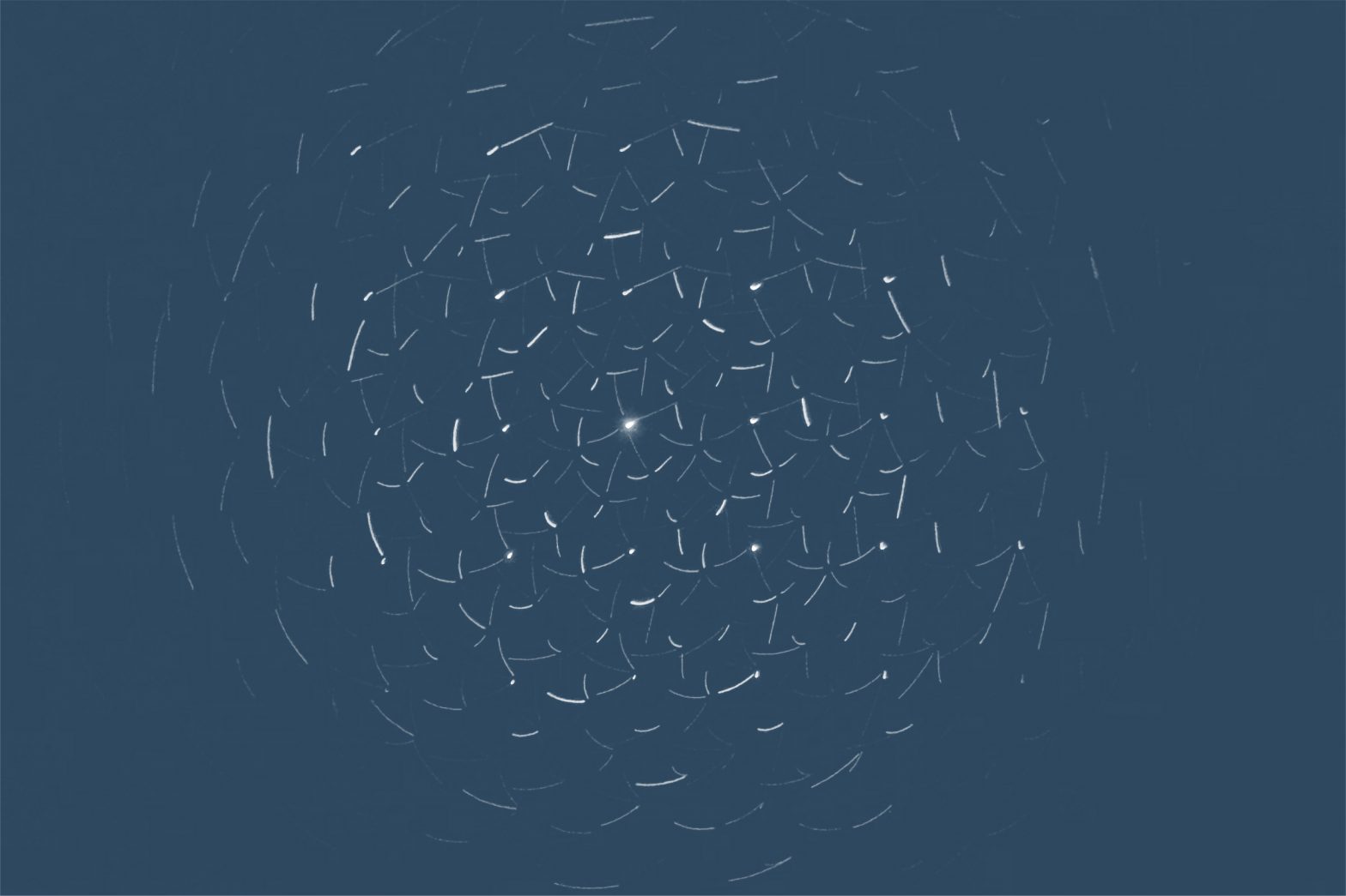 White patterns in a circle on a blue background indicating SRL's technology law and data privacy law, especially in ad tech
